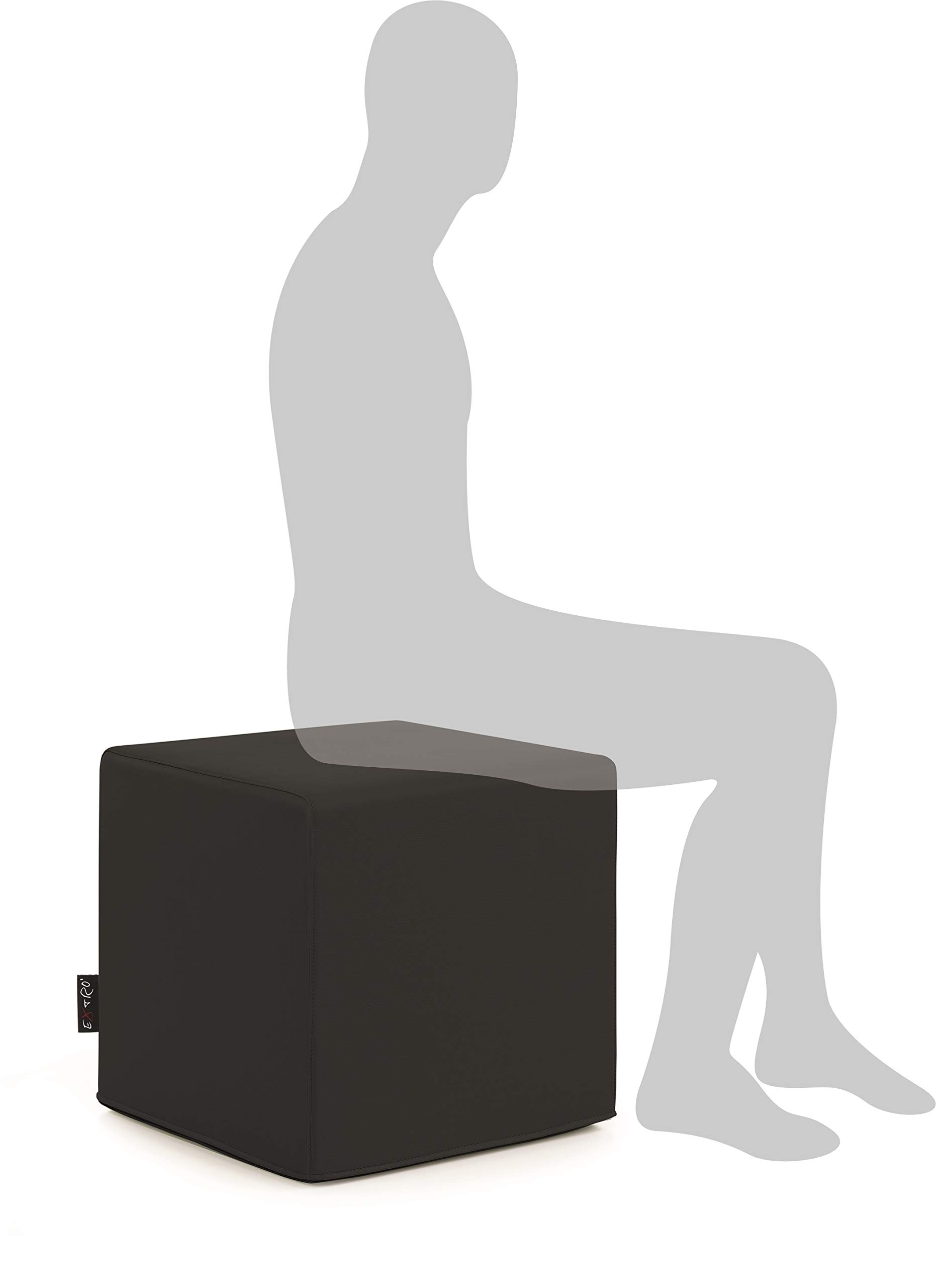 Pouf Cubo 45x45 In Ecopelle Nero | Sfoderabile Con Fodera Di Ricambio | Poliuretano Espanso | Per Casa Moderna - Foto 11