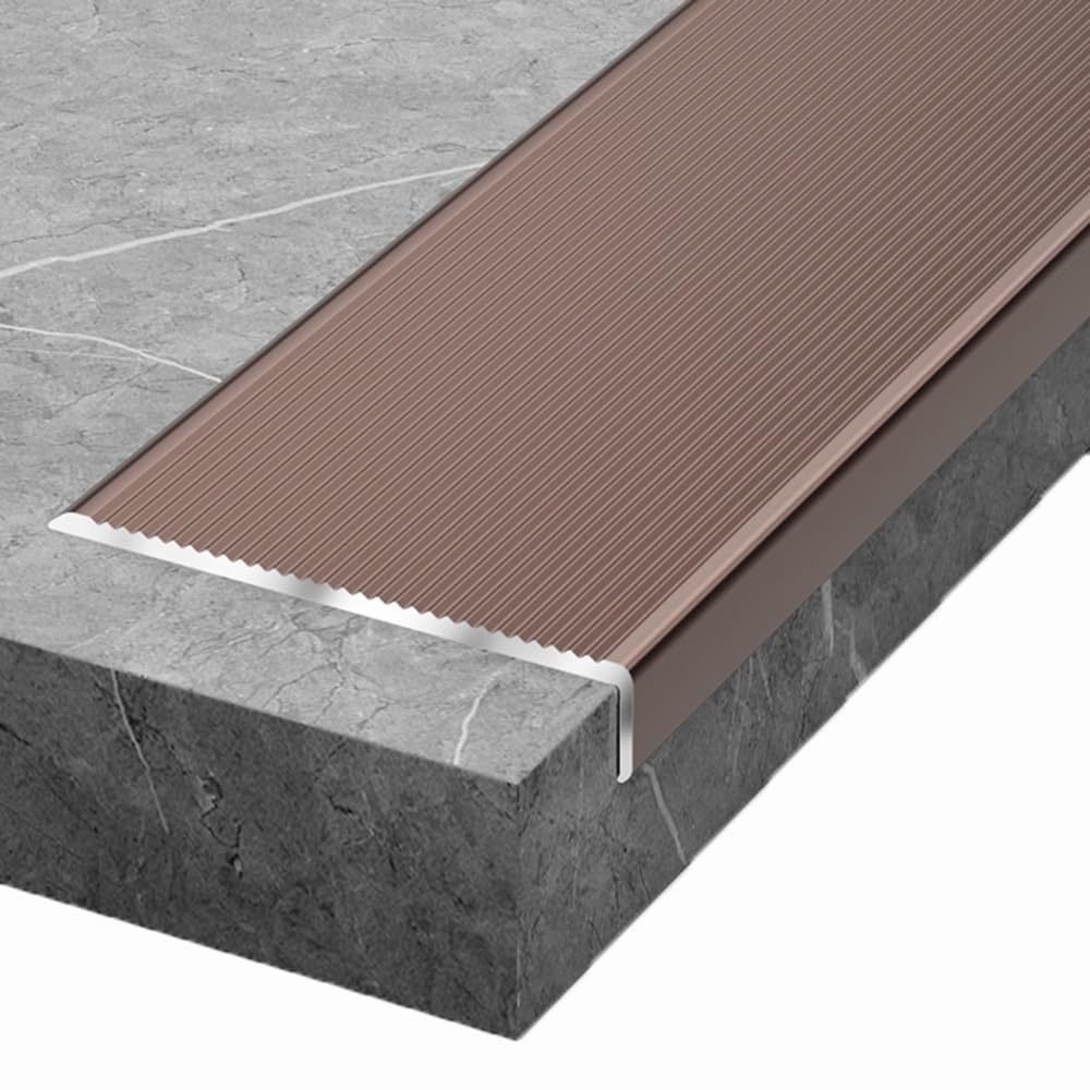 Anti-Slip Stair Nosing, 4in Wide, Stair Nose Molding L Shape Steps Edge Trim, Anti-Slip Step Strips