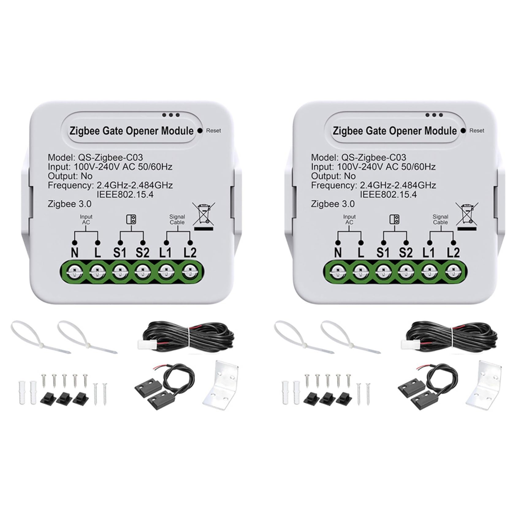 Jnchdghwa As Shown 2X Smartzigbee Garage Door Opener - Remote Control Gate Accessory Compatible With & Googlehome