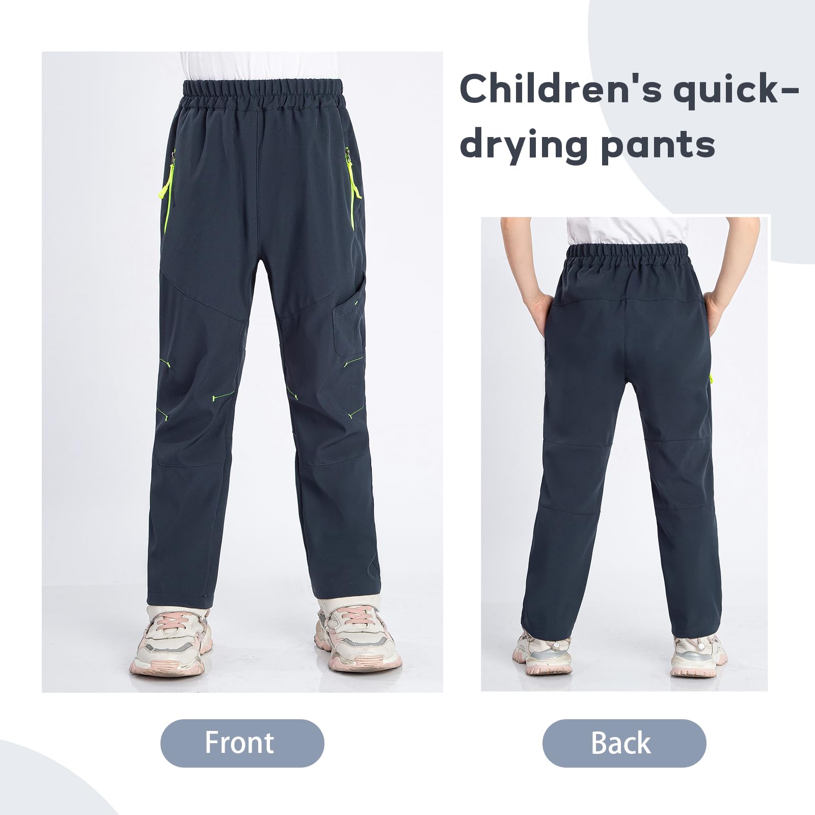 SUKUTU Pantalon de Printemps et d'été à Séchage Rapide pour Garçons et Filles Pantalon de Randonnée léger pour Enfants