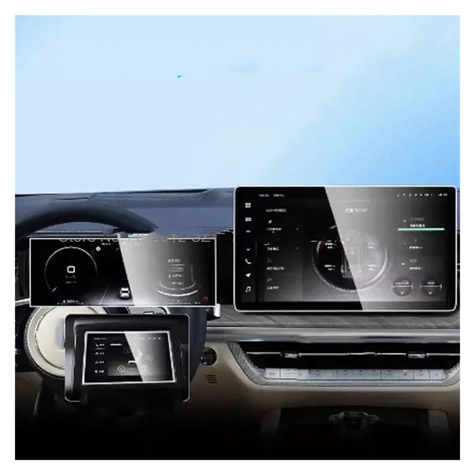 per GWM per Tank 500 2023 2024 Autoradio LCD Navigazione GPS e Cruscotto Pellicola Protettiva in Vetro temperato AntiGraffio 3 Pezzi