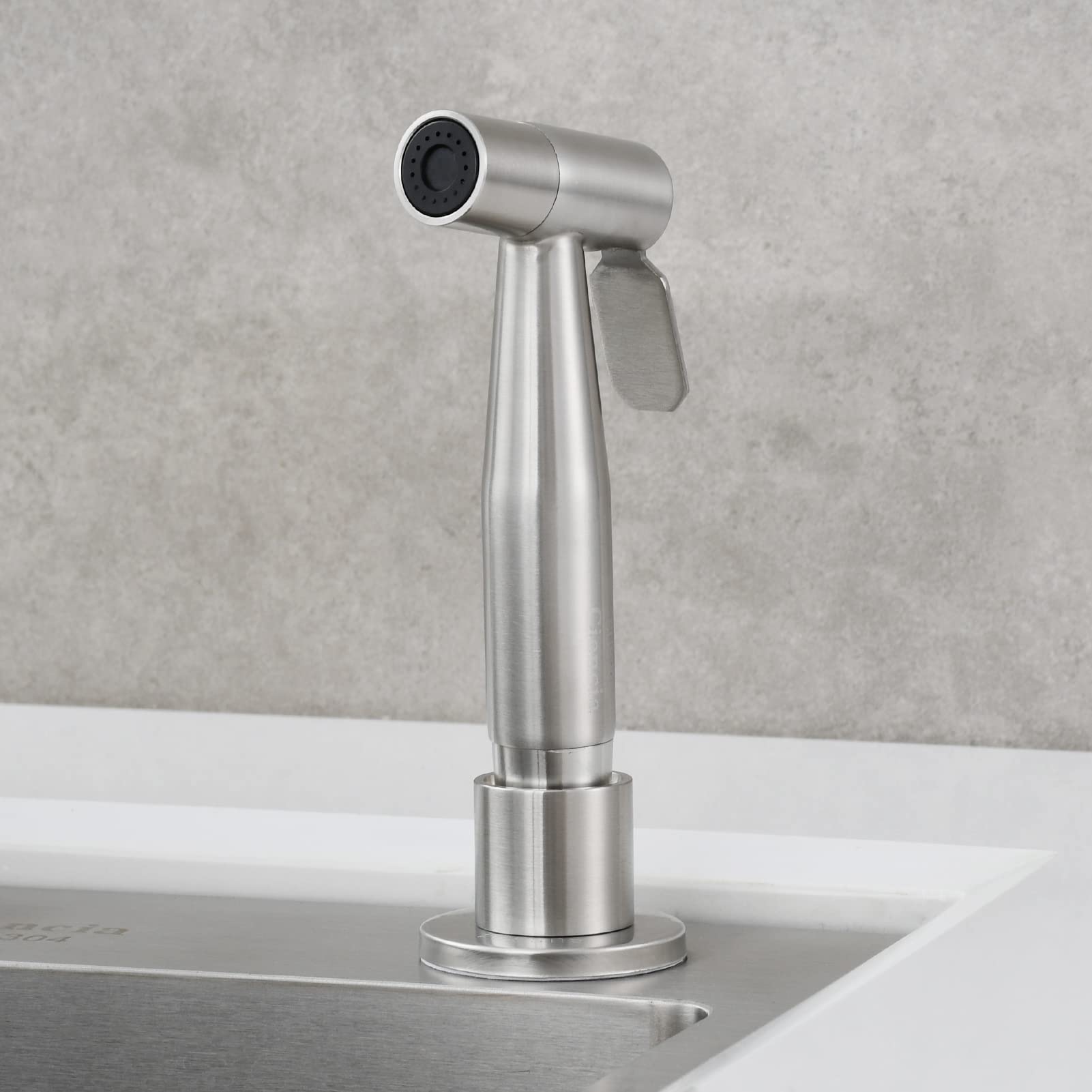 CLMJHG CIENCIA Set di spruzzatori Laterali per lavello da Cucina in Acciaio Inox, doccetta Estraibile con Tubo spruzzatore Laterale e Supporto per spruzzatore, Nero, WS030CF