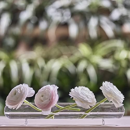 Miniatura 6 de Chive Florero de flores "Hudson Flute" con múltiples cámaras, bonitos y hermosos jarrones de vidrio para flores y plantas de interior, grande (4
