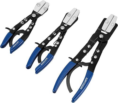 Miniatura 2 de AIRTOON Juego de 3 alicates para manguera, trinquete de bloqueo automático, alicates para mangueras flexibles, automoción, líneas de gas, radiador,