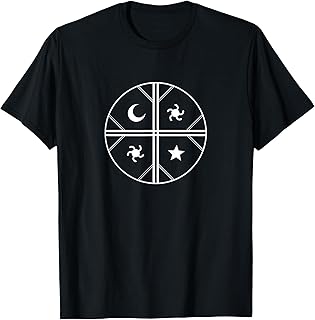 Kultrun Mapuche Shaman Drum Sun Moon Star Oneness Design T-Shirt