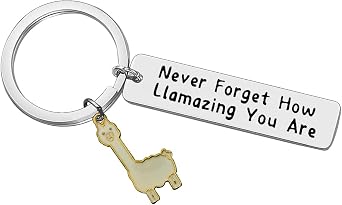 Baipilu Llama Keychain Llama Gift Keychain for Women Alpaca Gifts Animal Lover Gift Inspiring Inspired Motivational Keychains for Women birthday gift for friends