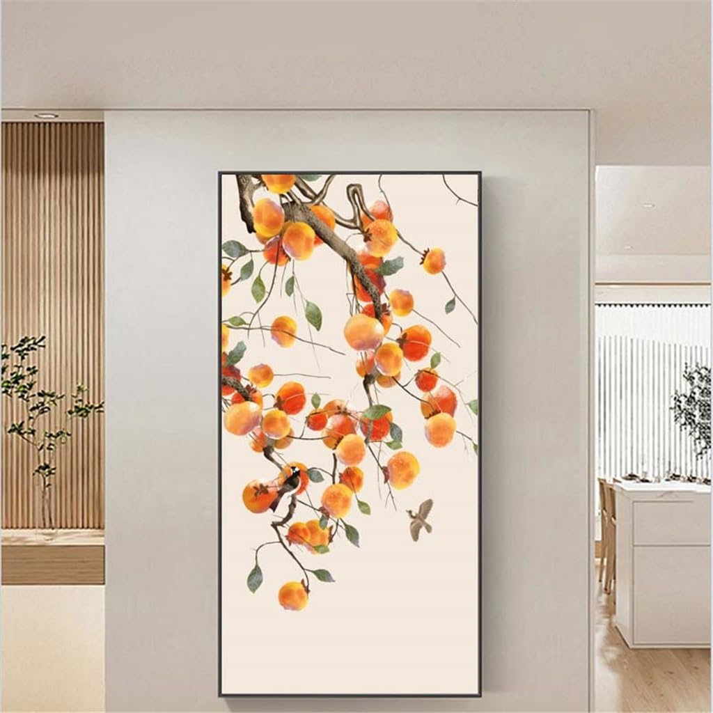 値下げ！【新品廊下玄関装飾画お買い得壁画 Amazon.co.jp: GDDZA 玄関装飾画 玄関壁画 柿 中国壁画 廊下吊り