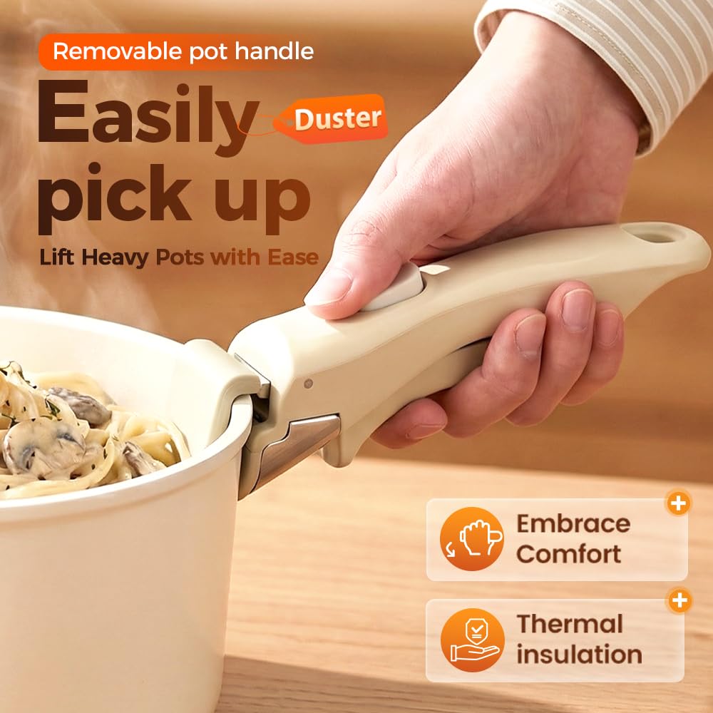 ComedyKing Générique Universal Removable Handle for Pans, Poignée Amovible Universelle Pour Poêles, Removable Handle, Detachable for Heat Resistant Saucepan (250°C) (noir) - 3