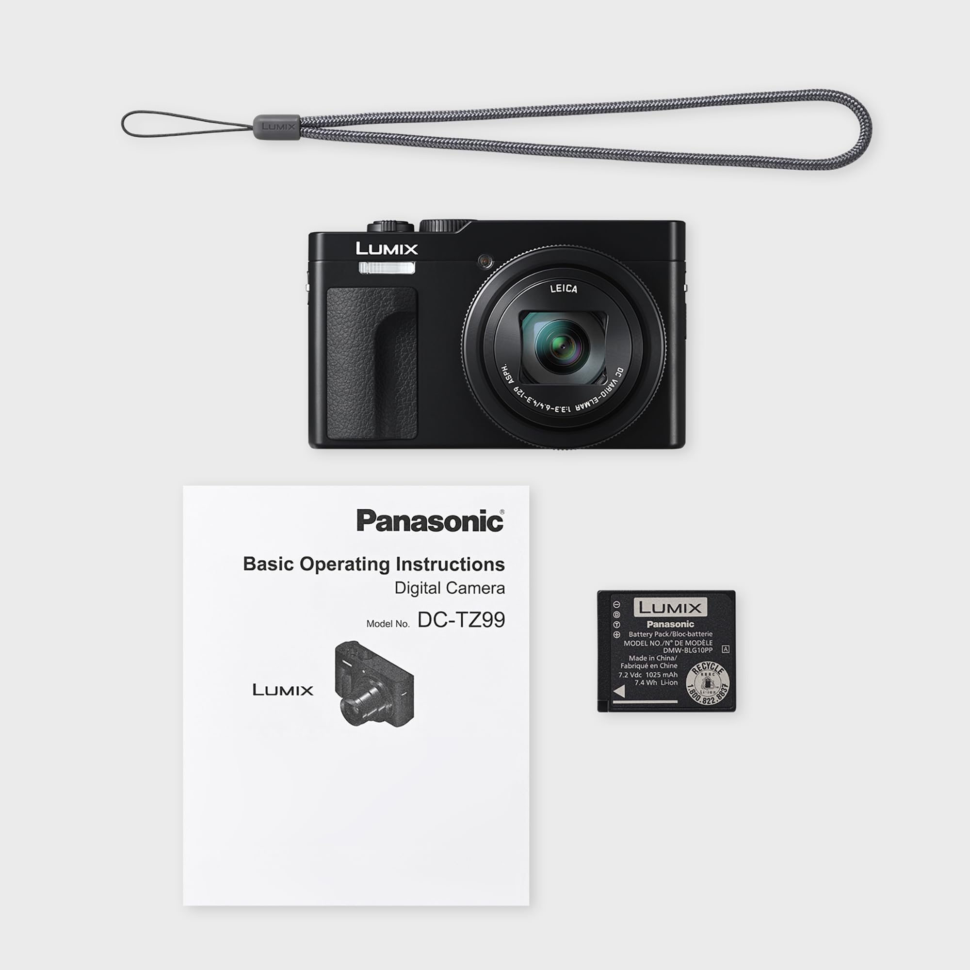 Panasonic LUMIX DC-TZ99E-K Fotocamera Compatta da Viaggio con Zoom, Obiettivo LEICA DC, Zoom 30x, 20,3MP, Video 4K 30p, Monitor Inclinabile, Wi-Fi, Bluetooth, Nero