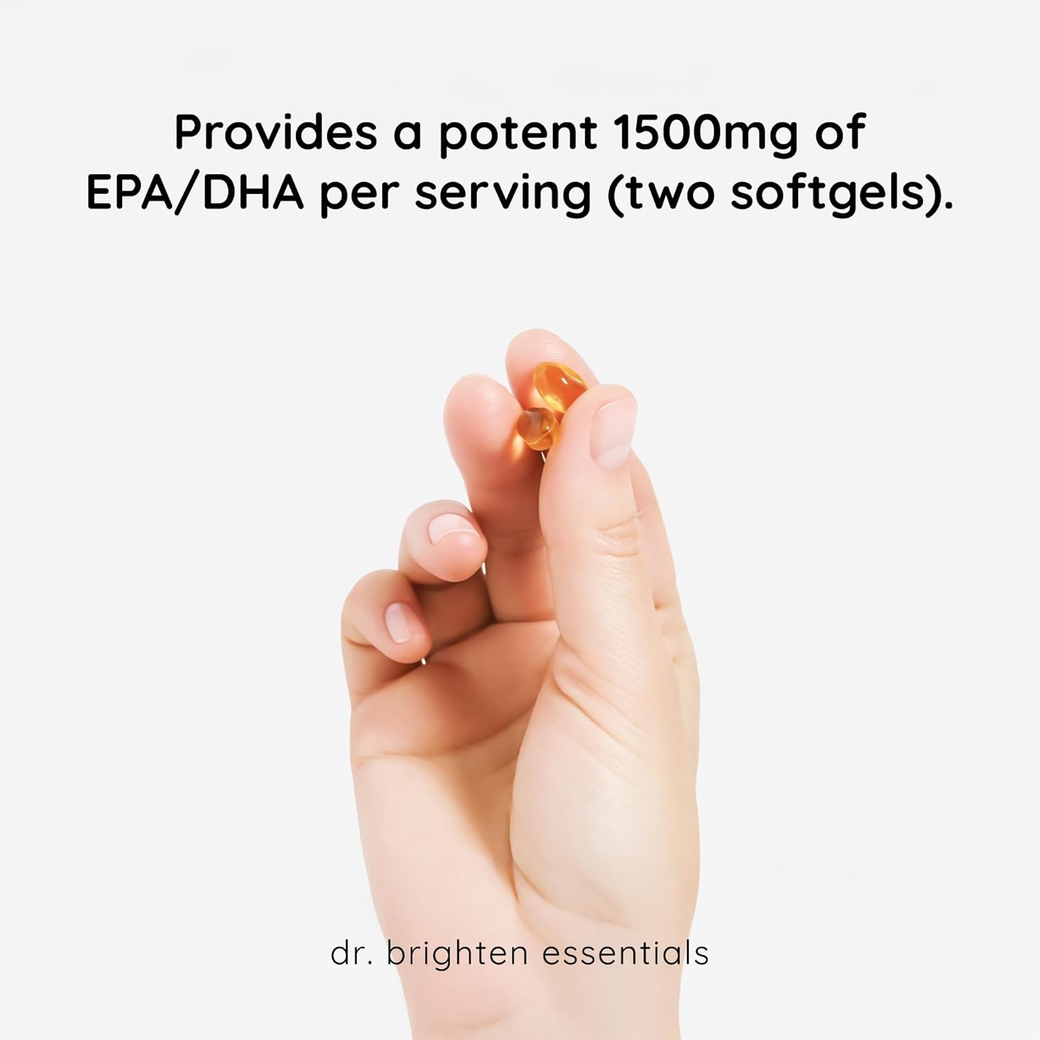 Dr. Brighten Omega Plus — 1500 mg of EPA/DHA Non-GMO Fish Oil Supplement for Heart, Brain, and Immune System — 60 Softgels