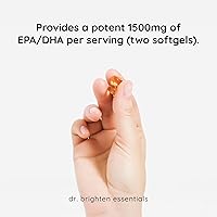 Vista 3 de Dr. Brighten Omega Plus — 1500 mg de suplemento de aceite de pescado EPA/DHA sin OMG para corazón, cerebro e sistema inmunológico — 60 cápsulas