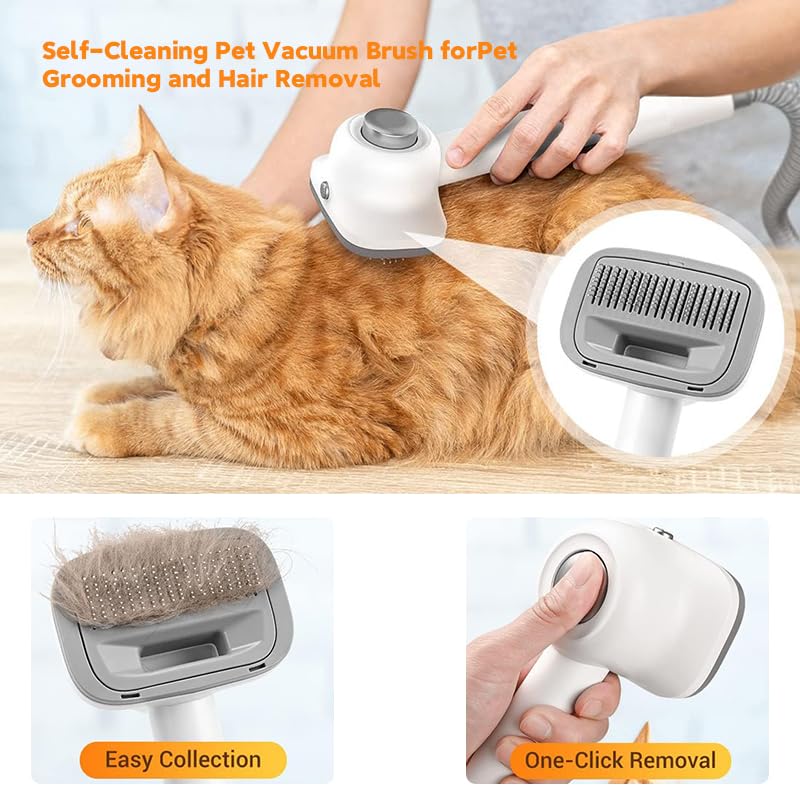 Pet Grooming Vacuum, 6-in-1 Dog Grooming Kit with 3 Suction Modes and Large Capacity Dust Cup, Ideal for Dog Owners, Unisex Adult, Pets