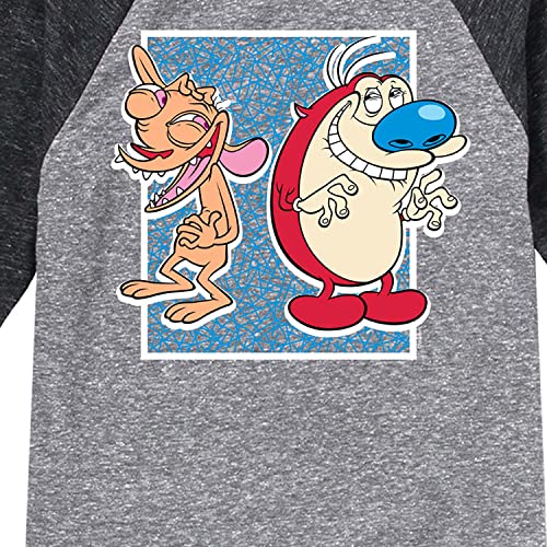 HYBRID APPAREL - Ren & Stimpy - Friendly Laughter - Toddler and Youth Raglan Graphic T-Shirt3