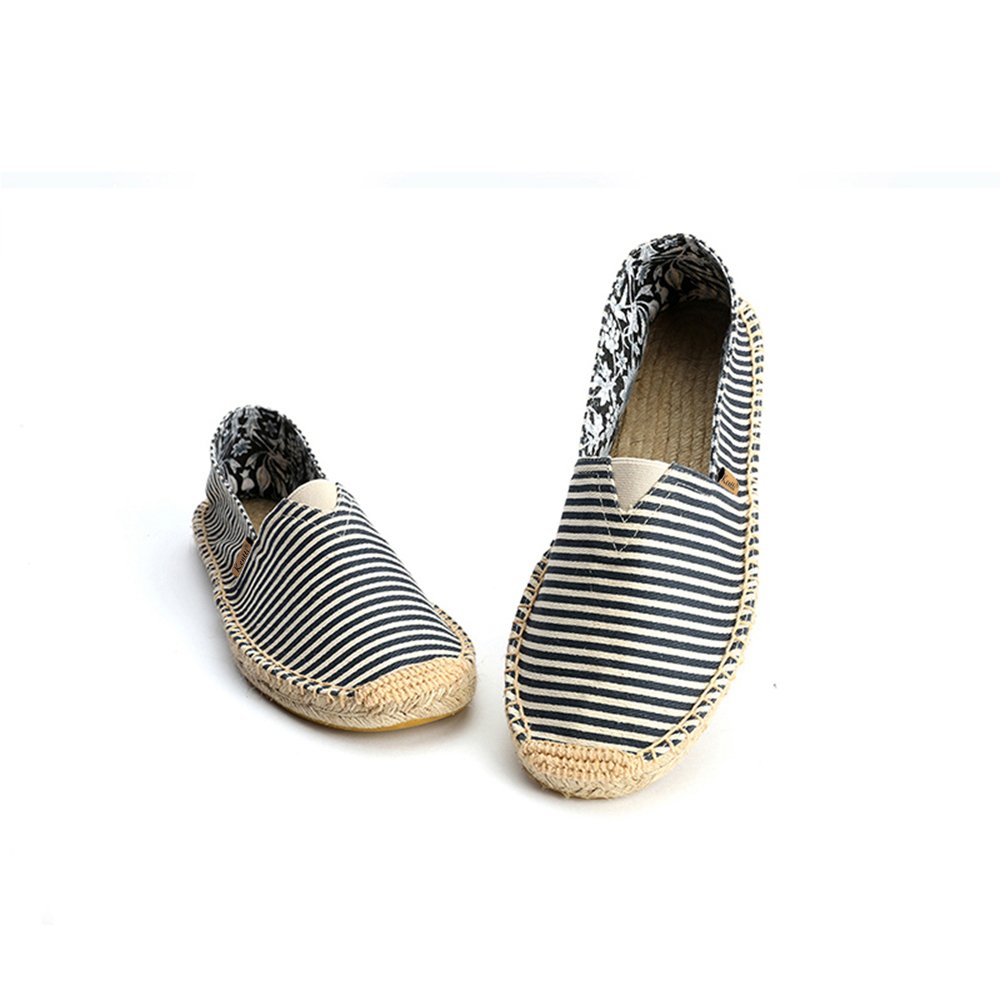 Damen Mehrfarben Streifen Flach Halbschuh Espadrilles