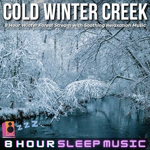 ❄️ Cold Winter Creek | 8 Hour Winter Forest Stream Ambience with Soothing Relaxation Music 🌲