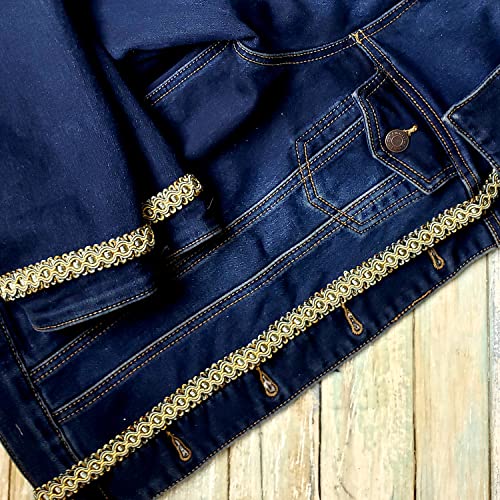 Trims By The Yard Gabrielle Decorative Braid Trim | Black/ Gold | (10 Yard Cut) #TOP1