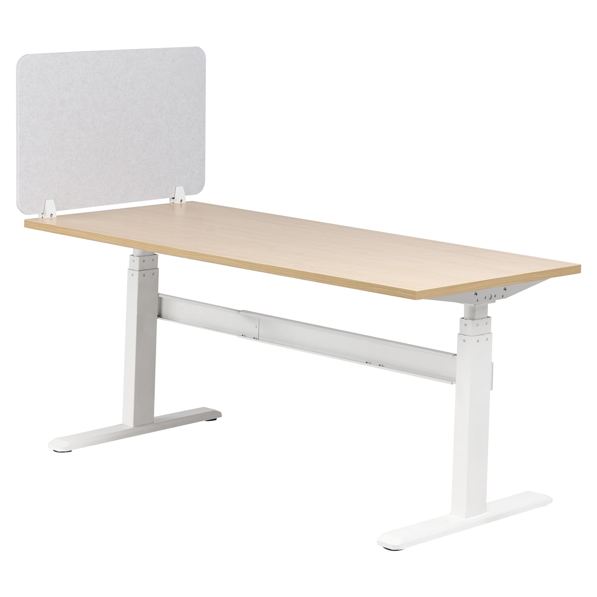Beliani Schreibtisch Trennwand Akustik Polster cremeweiß 80 x 50 cm Schallschutz Split