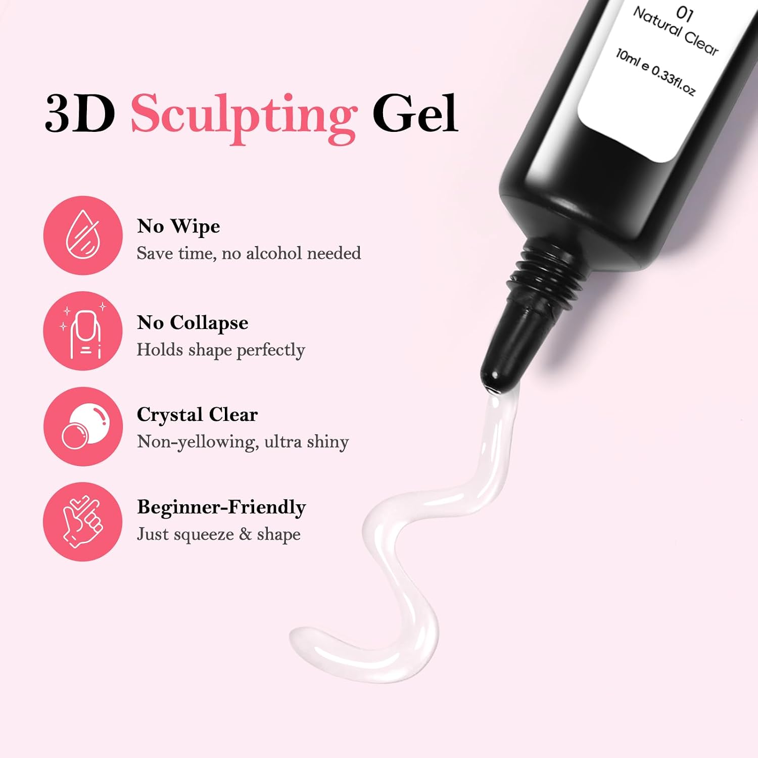 PEACECOLOR 3D Gel Nail Art, 8Pcs 10ml Sculpting Gel Glue for Molding