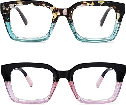 Miniatura 4 de HYCREDI Gafas cuadradas clásicas sin receta para mujeres y hombres con marco cuadrado grueso