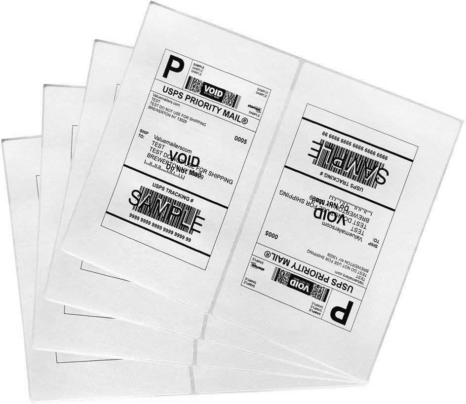 Shipping Label with Rounded Corner, 8.5 x 5.5 Inches Half Sheet Self Adhesive Shipping Address Labels for Laser and Inkjet Printer, 1000