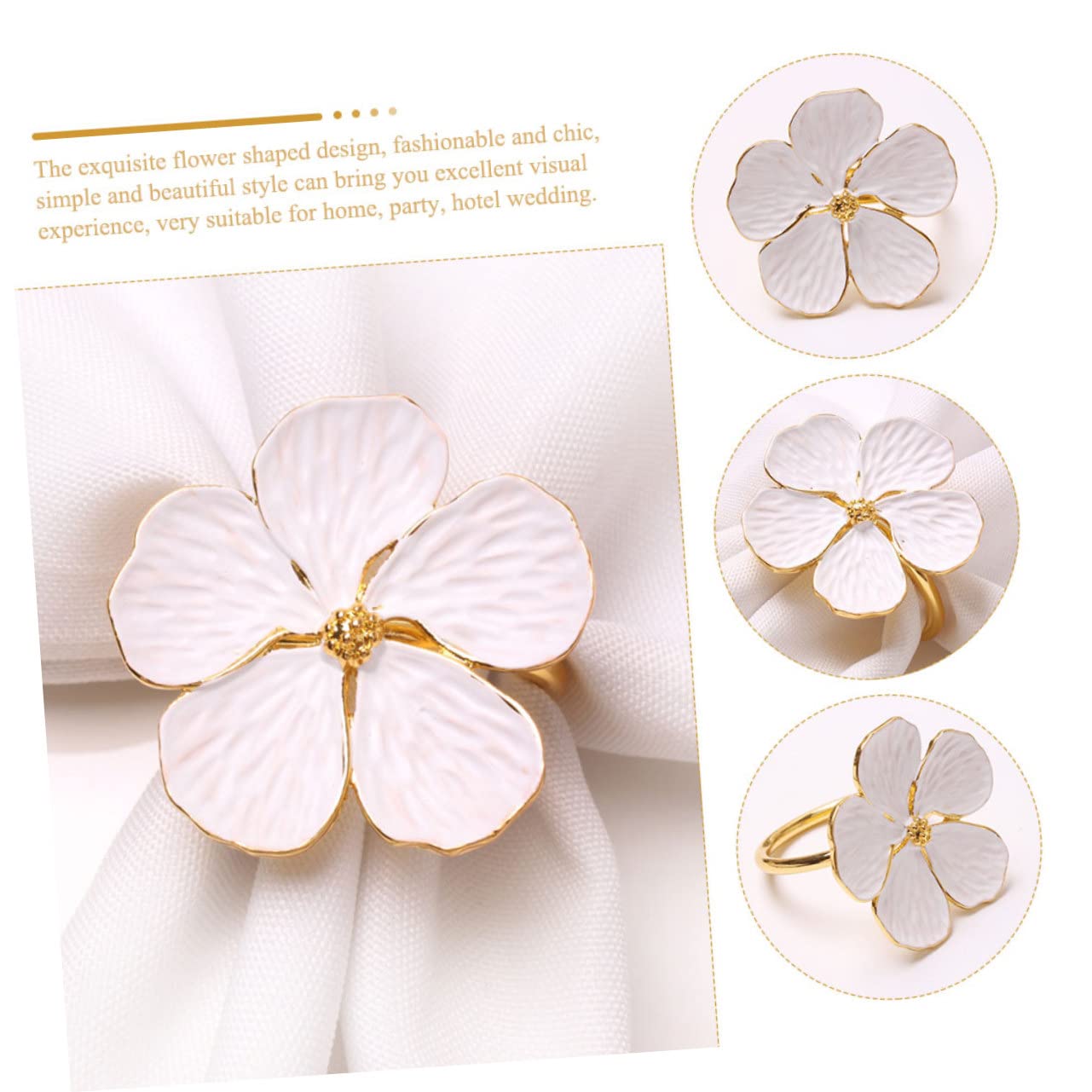 18stücke Napkin- Mit Blumen-Design Für Hochzeiten Partys Und Festliche Anlässe Tischdekoration Und Praktische Serviettenhalter