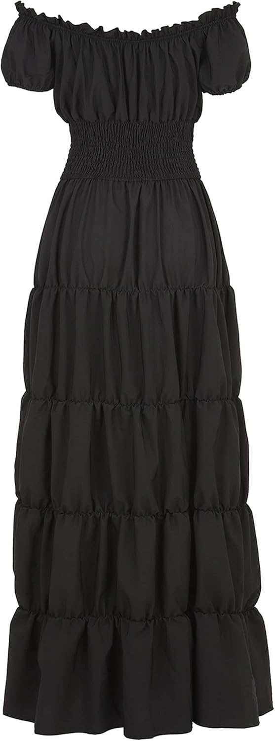 Parlsdy Pirate Peasant Dress Renaissance Costume for Women Irish Boho Long Dresses Chemise Medieval Dress - Image 3