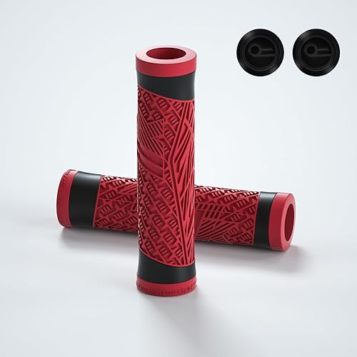 ENLEE Empuñaduras de goma para manillar de bicicleta de 5.3 pulgadas, ajuste de 78 pulgadas, diseño de bloqueo único para BMX, montaña, MTB, Beach