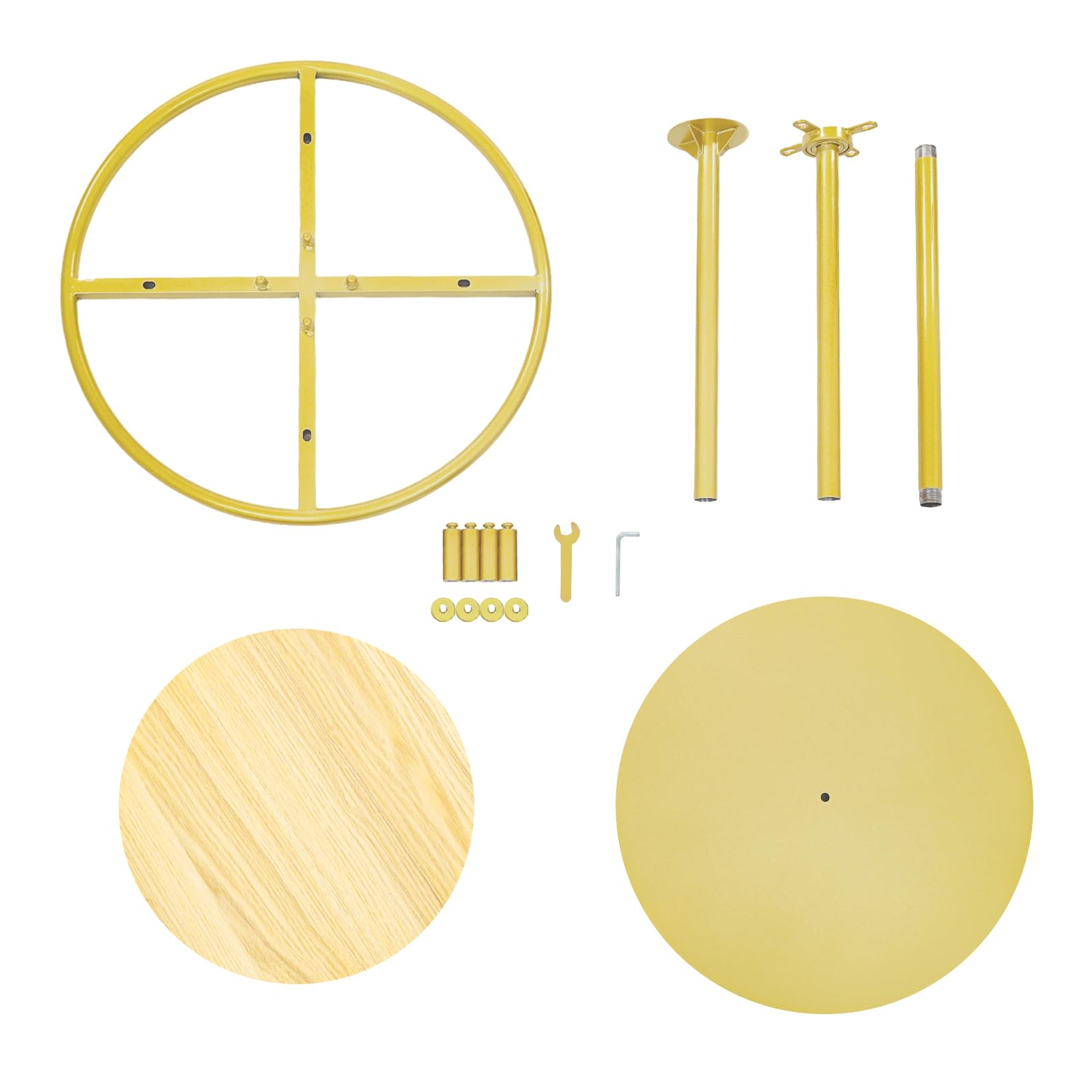 Kleiderstange Metall, 360°-Rotation Rund Drehbar Kleiderständer, Bodenstehender Garderobenständer, für Kleidung und Schals, 60 x 140cm (Gold)