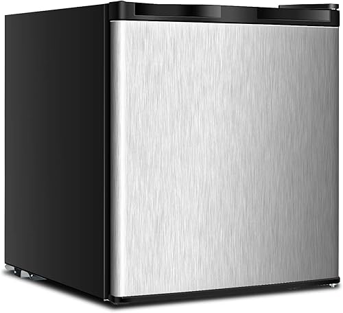 GOFLAME Refrigerador compacto, mini refrigerador vertical de 1.1 pies cúbicos con puerta reversible y control de termostato ajustable para el hogar,