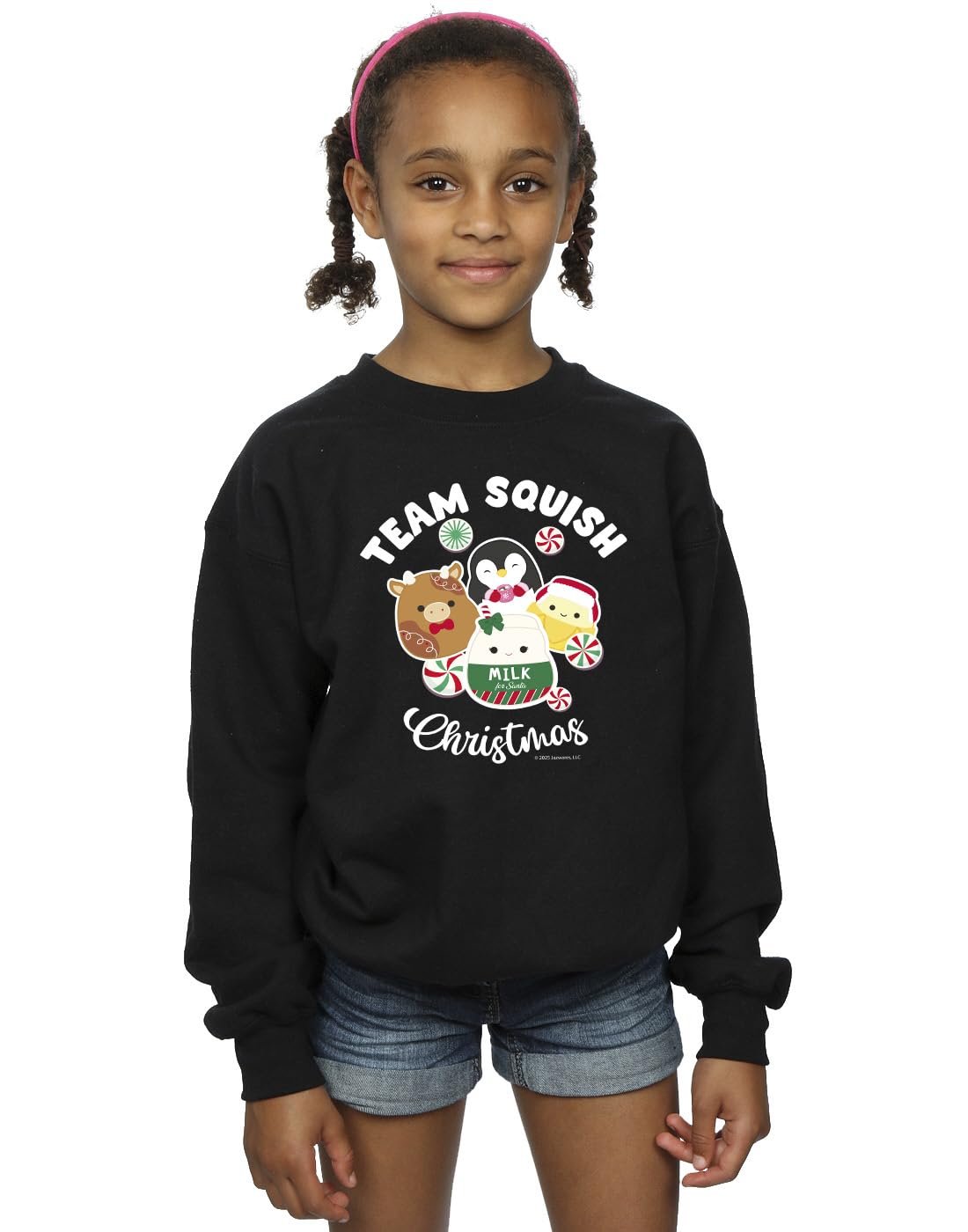 Absolute Cult Girls Black Squishmallows Team Squish Sweatshirt 9-11 Years