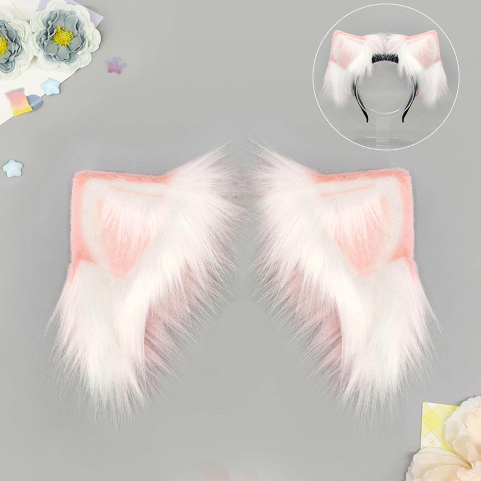 Diademas motorizadas ajustables recargables con orejas de gato para cosplay, para fiestas de disfraces, diademas inteligentes con orejas móviles