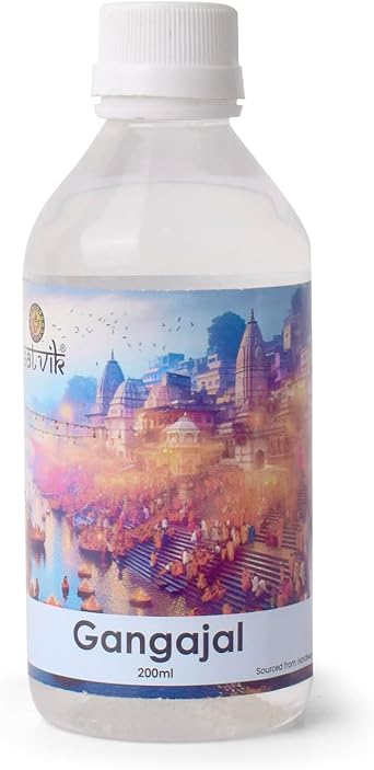 SATVIK Pure & Natural 200 ml Ganga Jal Water from Garh Ganga, Holy Unfiltered Gangajal for Pooja, Vastu, Purity, Spiritual Upliftment & Positivity