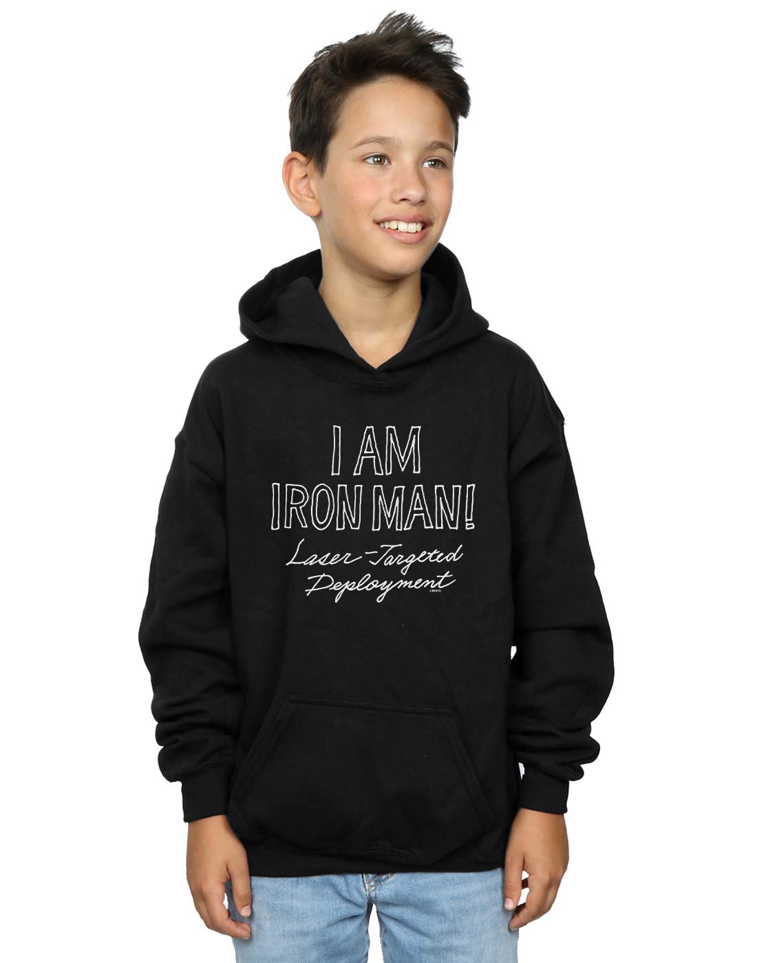 Absolute Cult Boys Black Marvel I Am Iron Man Hoodie 12-13 Years