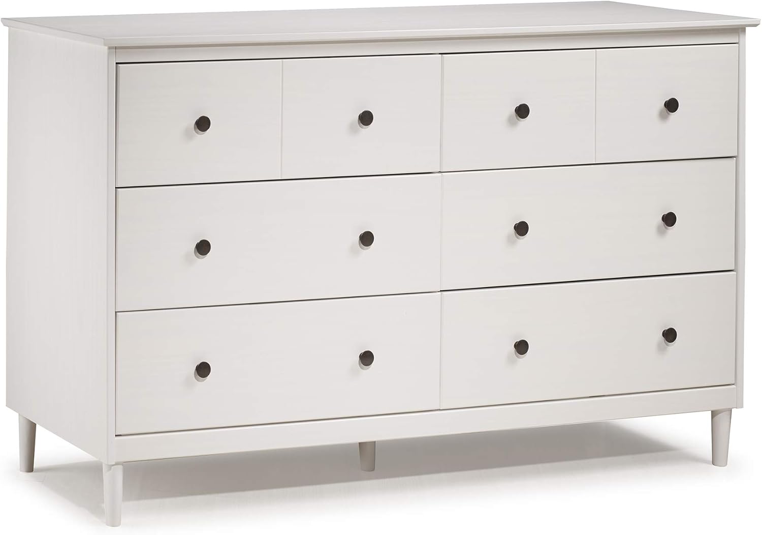 Walker Edison Traditional Wood 3 Drawer Nightstand Side Table Bedroom Storage Drawer and Shelf Bedside End Table, 18 Inch, White : Home & Kitchen