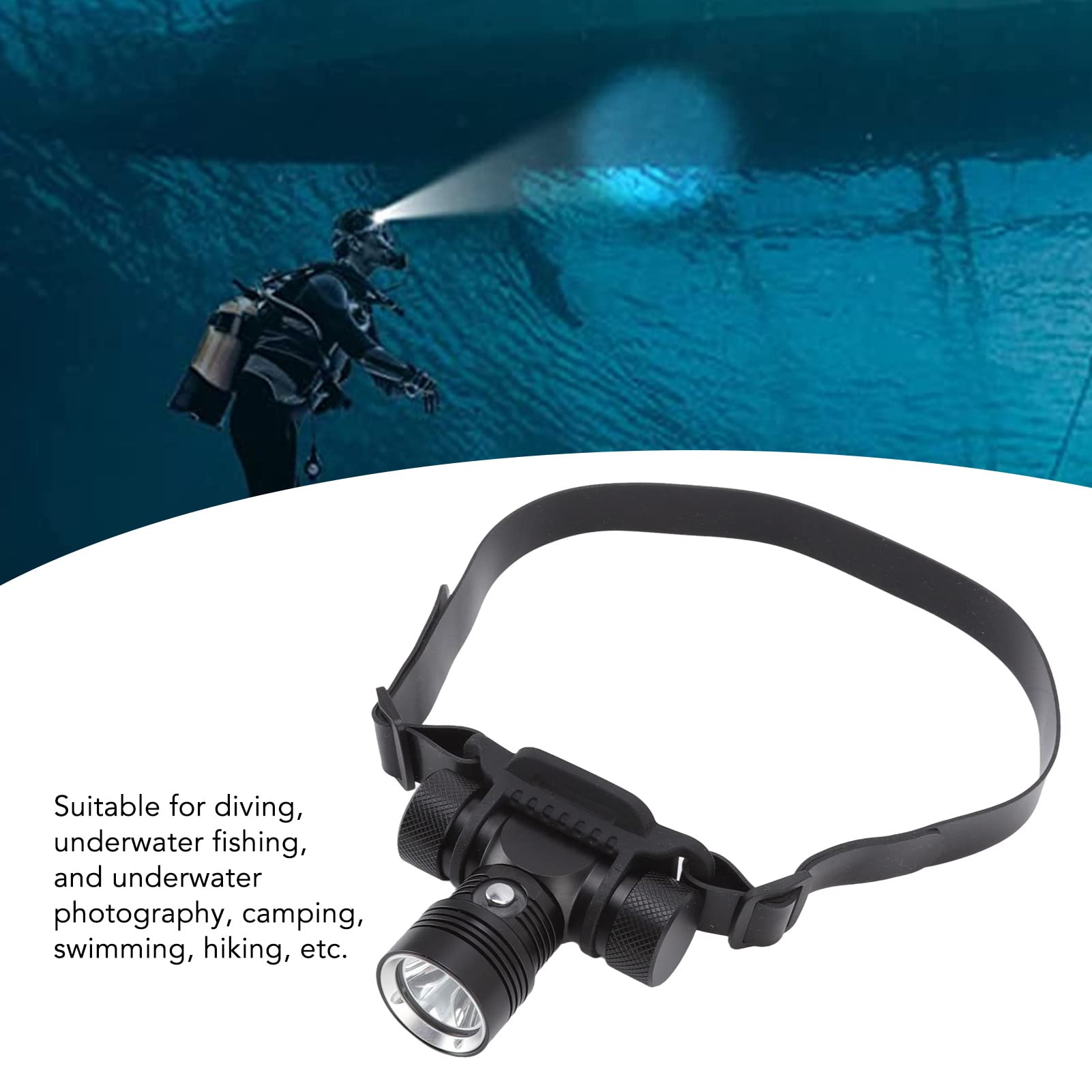 Lampe Frontale De Plongée étanche - Pour Snorkeling, Plongée, Randonnée - Faisceau Haute Intensité, Modes Lumineux, Bandeau Ajustable - 2