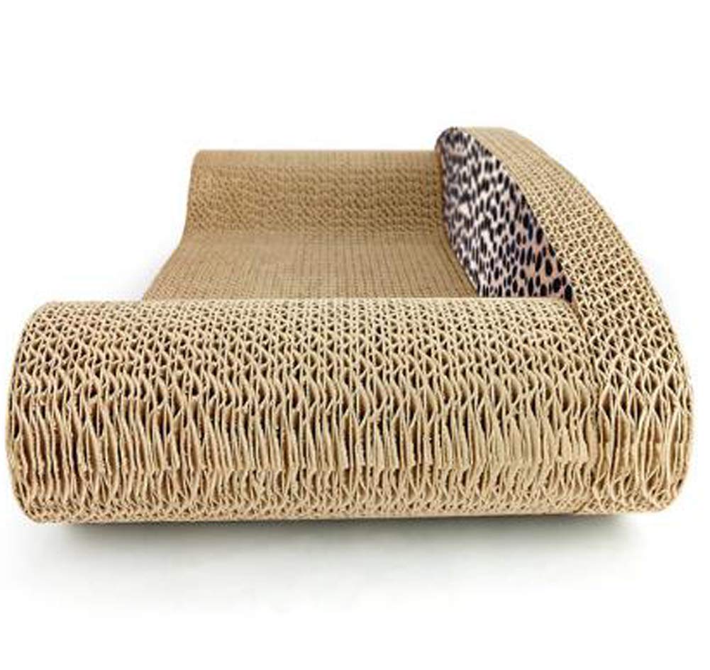 Tiragraffi Per Gatti A Forma Di Divano - In Cartone Ondulato, Con Erba Gatta, 50x24.5x13.5 Cm - Foto 1