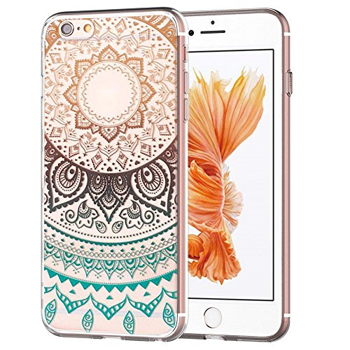 iPhone 6s Plus/iPhone 6 Plus Case, A-store Mint Mandala Totem Series Hybrid TPU Soft Back Cover Protective Case for iPhone 6s Plus/iPhone 6 Plus