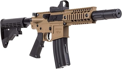 Miniatura 3 de Bushmaster BMPWX - Rifle de aire BB con potencia de CO2 totalmente automático MPW con capacidad de doble acción y visión de puntos rojos negroFDE