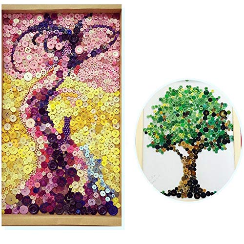 Hanyoer 600 Pcs Buttons Diy Crafts Children's Manual Button Painting 4 Holes Buttons Diy Handmade Ornament (Purple) #TOP7