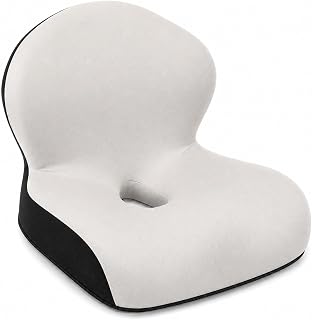 Memory Foam Office Chair Cushion with Back Support, Ergonomic Seat Cushion for Office Chair and Car Seat, Pressure Relief for Long Sitting (Light Grey)