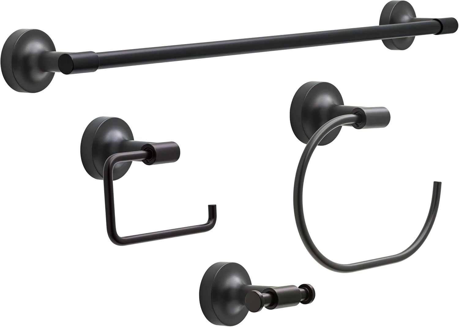 Franklin Brass Voisin (1-Pack) Hand Towel Holder Matte Black Towel Racks for Bathroom Wall Round Towel Ring Holder for Bath Towel Hanger for Kitchen, Bathroom Accessories VOI46-MB