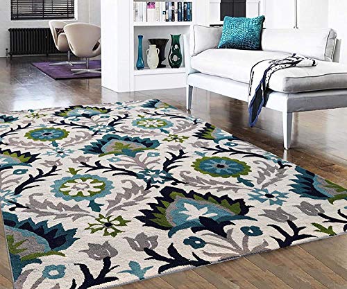 Image of Mordern Design Handmade Tufted Carpet Pure Woollen Export Quality Carpet for Living Room, Bedroom Hall [ Size 8 x 8 Round, Color Multi B6 ]