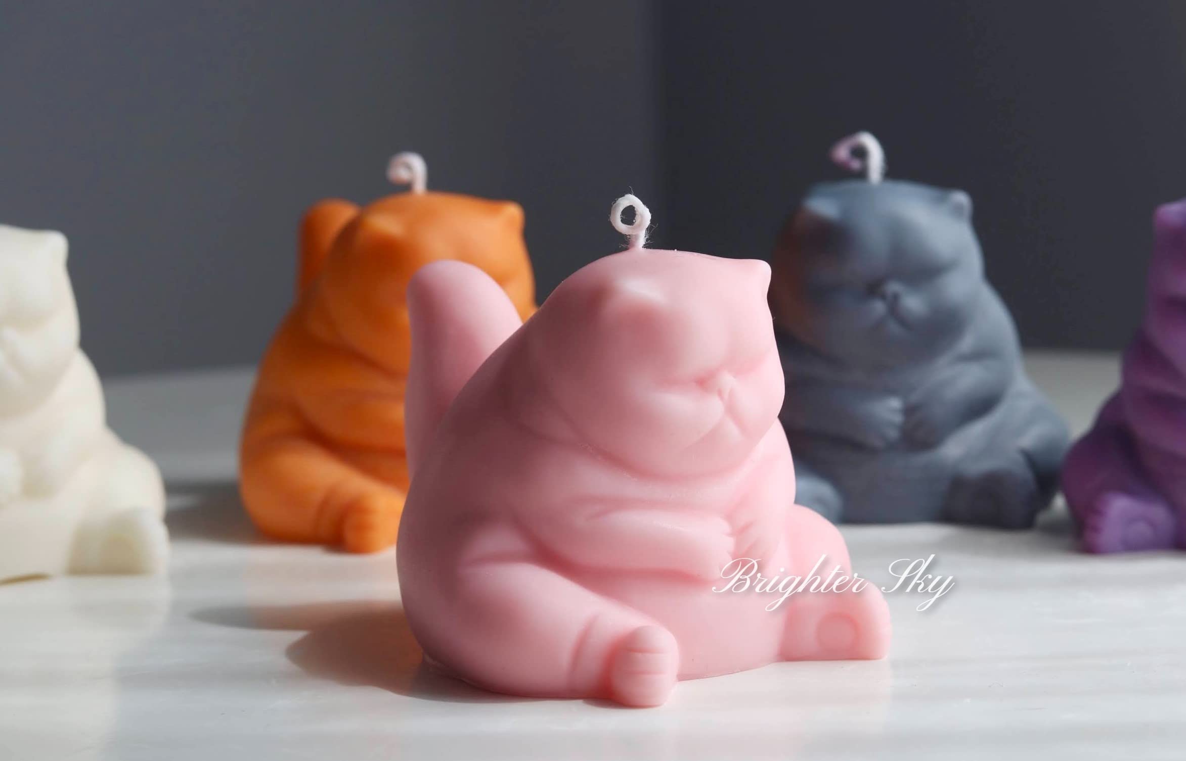 Brighter Sky Grumpy Cat Candle, Natural Premium Soy Wax, French Vanilla, Aesthetic Candles, Gift Ideas, Candle Décor, Gift for Her, Candle Gift, Gift for Friend, Decorative Candles (Pink)