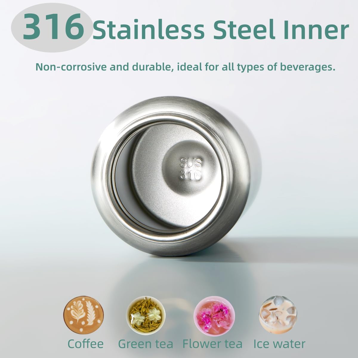 Vacuum Insulated Stainless Steel Water Bottle with Tea Infuser - Wide Mouth,BPA-Free, Leak- Proof,Keeps Cold 24H/ Hot 12H- Ideal for Travel,Office, Gym - Image 4