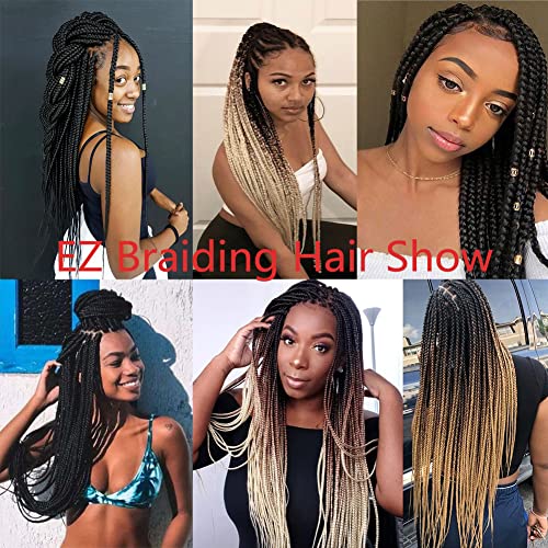 30 Inch 6 Packs Pre-Stretched Ez Braiding Hair Extensions Yaki Texture Professional Crochet Braids Hair Hot Water Setting Synthetic Hair For Twist Braids(1B/30/27) #TOP5