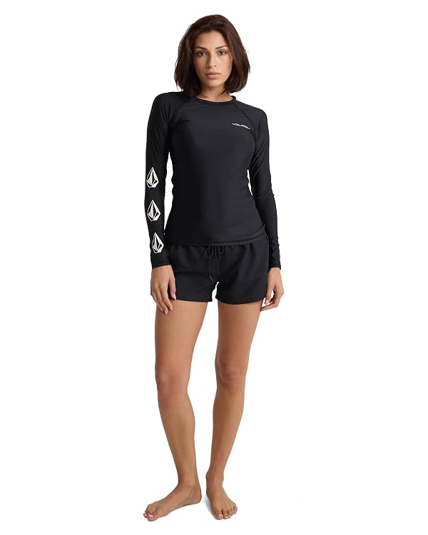 Volcom Women's Long Sleeve Rashguard- UPF 50+Sun Protection, Quick-Dry, Surf, Swim, Beachwear, Black Tide, Medium by Volcom - Image 5