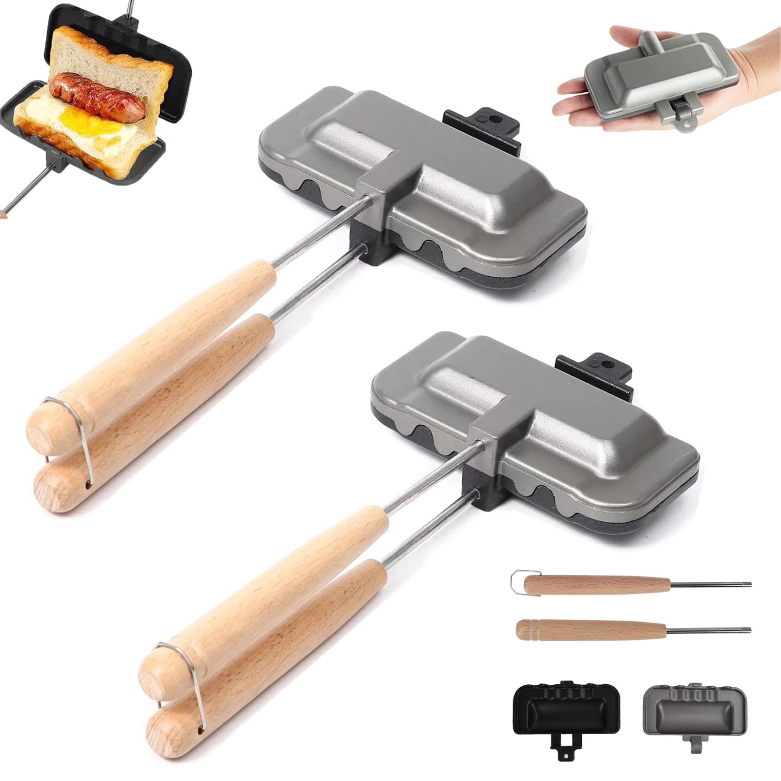 Maszynka do hot dogów, toster do kanapek i sera z grilla, żeliwna patelnia grillowa do naleśników, omletów i opiekania kanapek