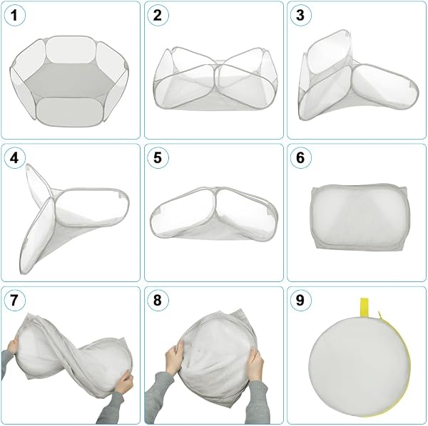Aomig Parc pour Petits Animaux, Enclos Pliable Tente avec Fermeture Éclair, Cage Portable Respirante Transparente, Enclos d'exercice pour Cochons d'Inde, Guinea Pig, Hamsters, Lapins, Chiot - 5