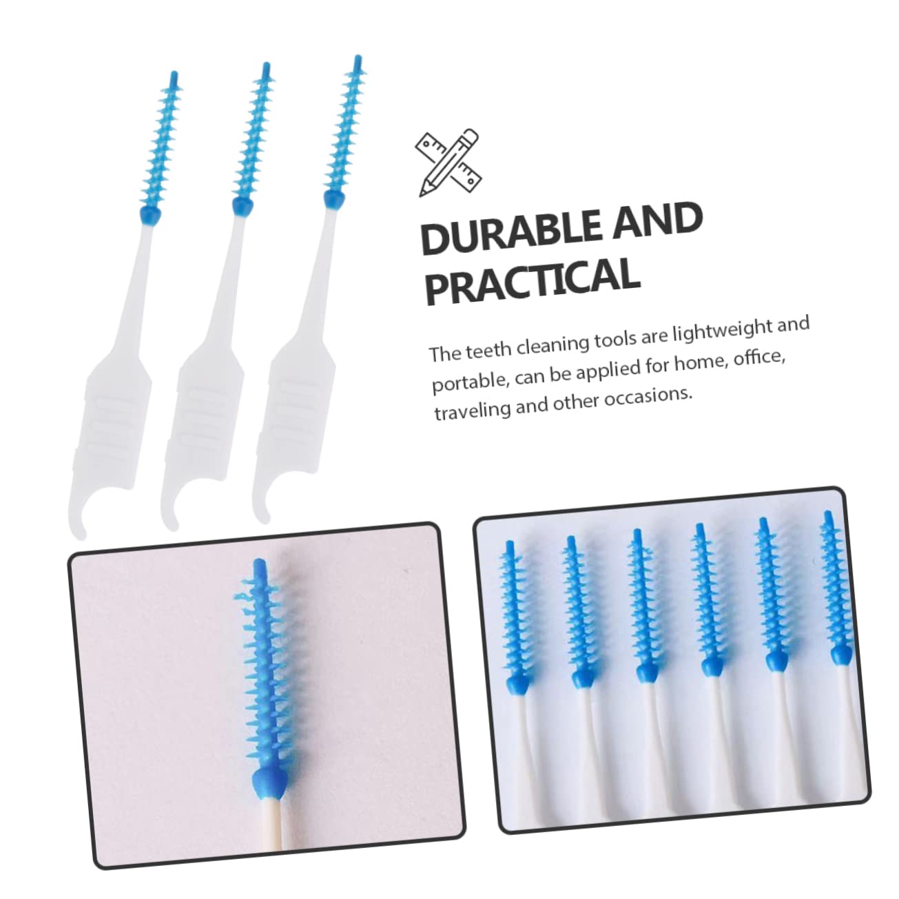 Didiseaon 800 Piezas cepillo interdental herramienta de masaje herramienta de limpieza de limpieza bucal halitosis palillo de hilo limpiadores de huecos de