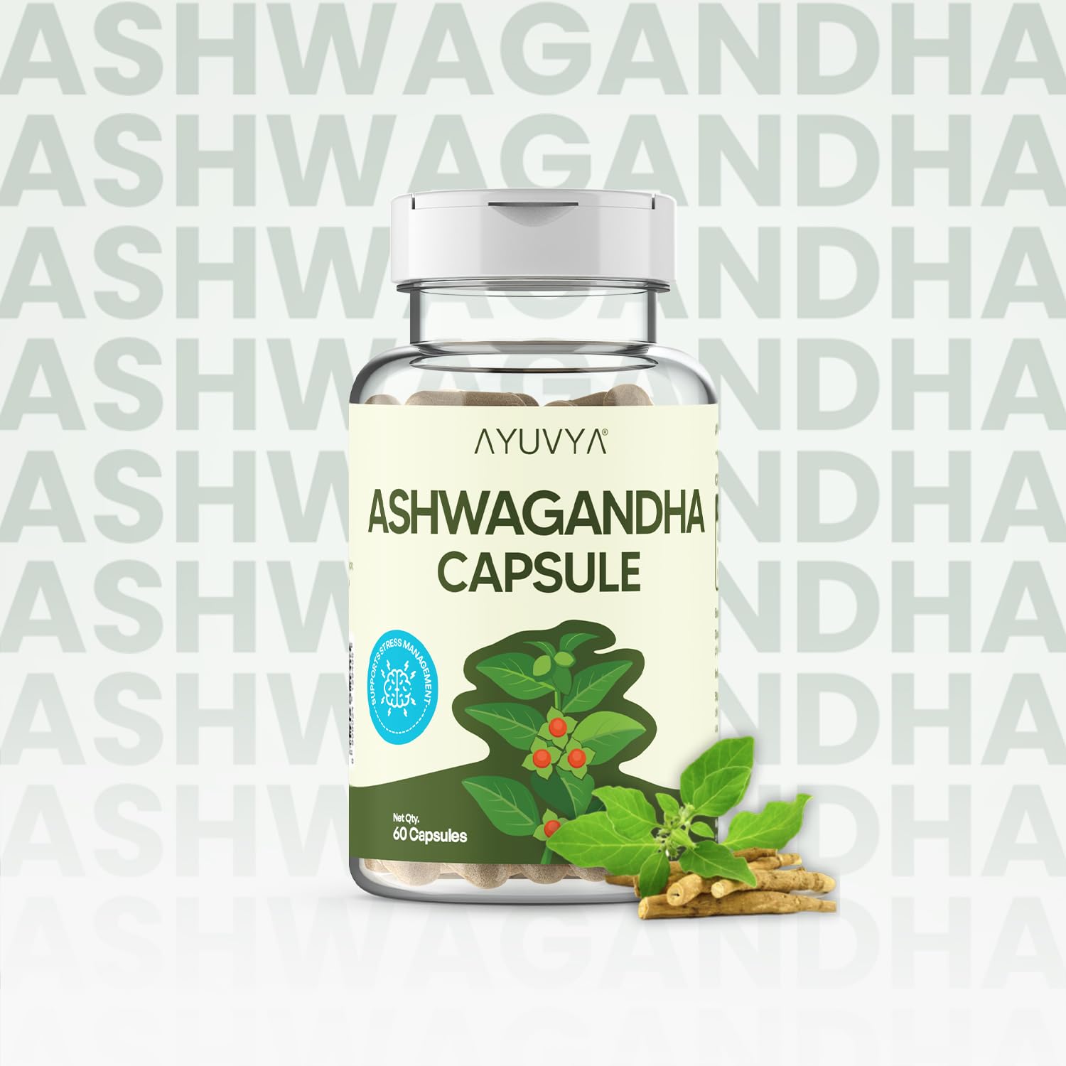 Ayuvya Ashwagandha Capsules - 500mg Pure Root Extract - Stress Relief, Energy Booster, Immunity Support & Muscle Strength, 120 Capsules, Pack of 2 | As Seen on Shark Tank